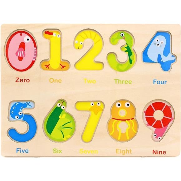 NEW Wooden Preschool Learning Number Puzzles Toys for Kids Educational Toys - Picture 4 of 6